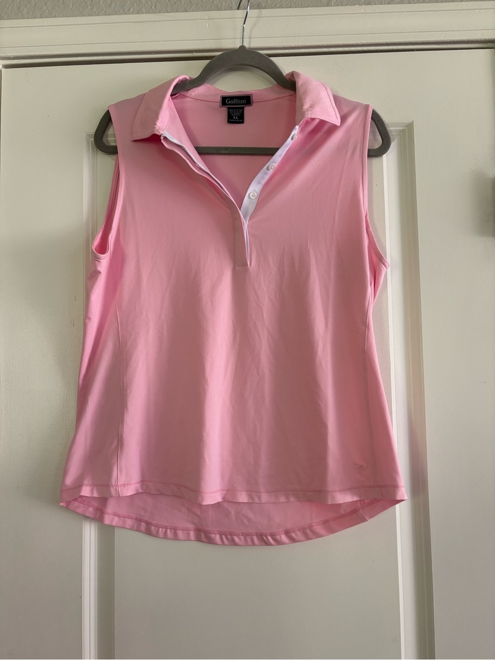 Golftini Women’s Sleeveless Polo Collard Golf Top - Pink Size XL